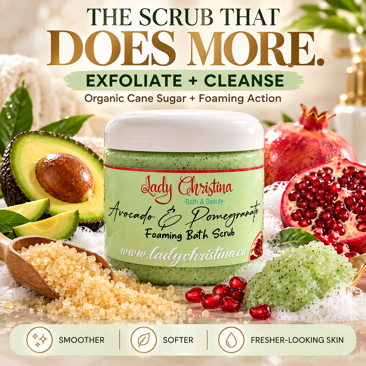 Avocado & Pomegranate Foaming Body Scrub