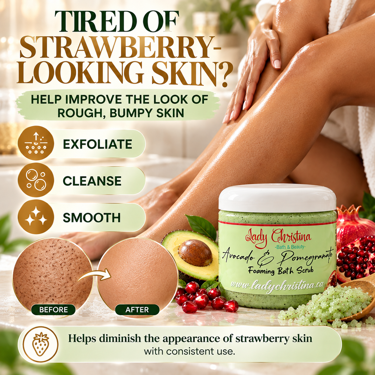 Avocado & Pomegranate Foaming Body Scrub