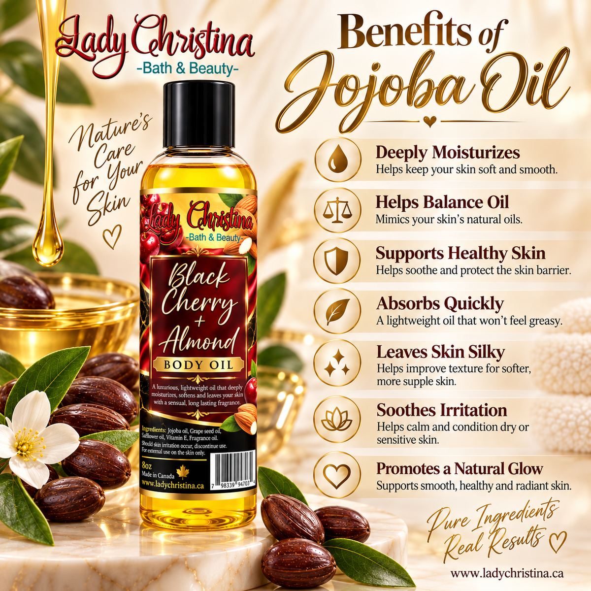 Black Cherry & Almond Body Oil