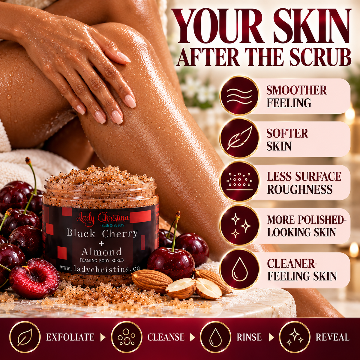 Black Cherry and Almond Foaming Body Scrub