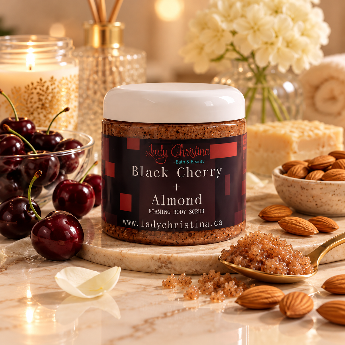 Black Cherry and Almond Foaming Body Scrub