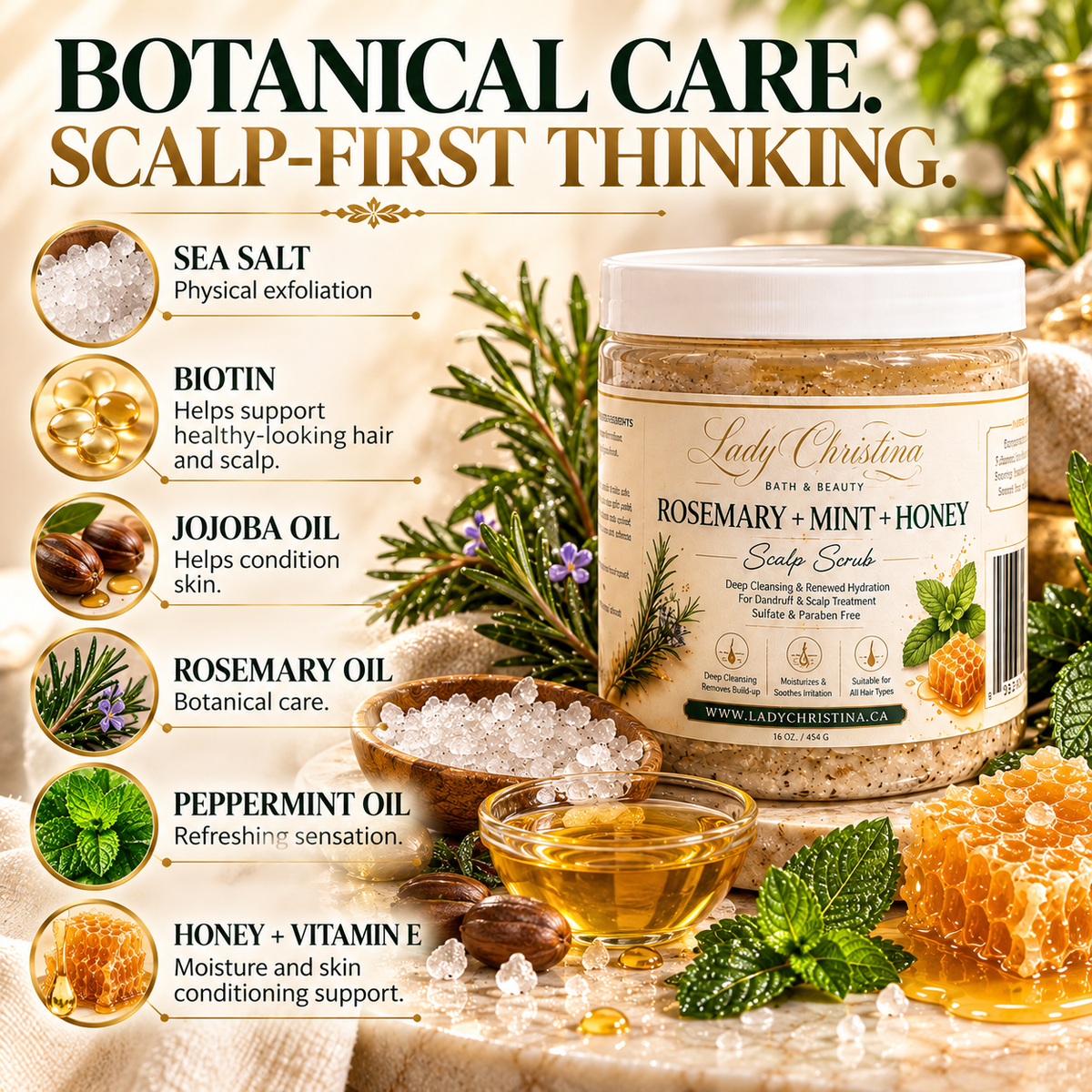 Scalp Scrub | Rosemary Mint & Honey