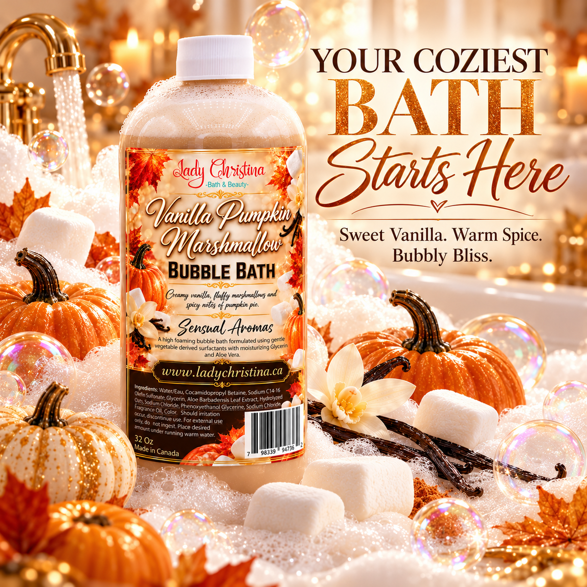 Vanilla Pumpkin & Marshmallow Bubble Bath