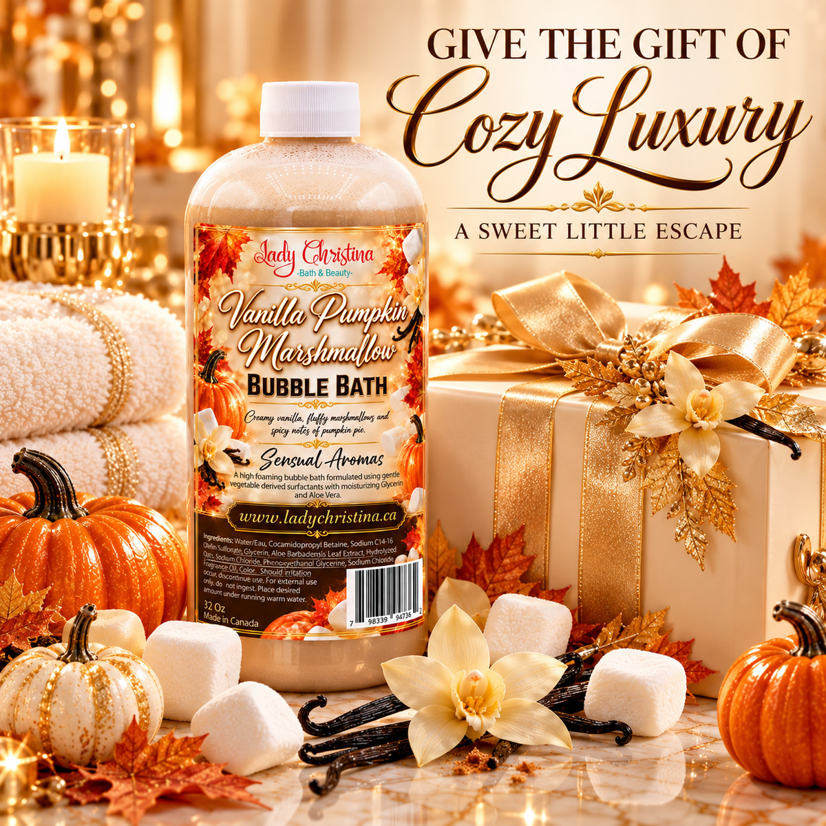 Vanilla Pumpkin & Marshmallow Bubble Bath