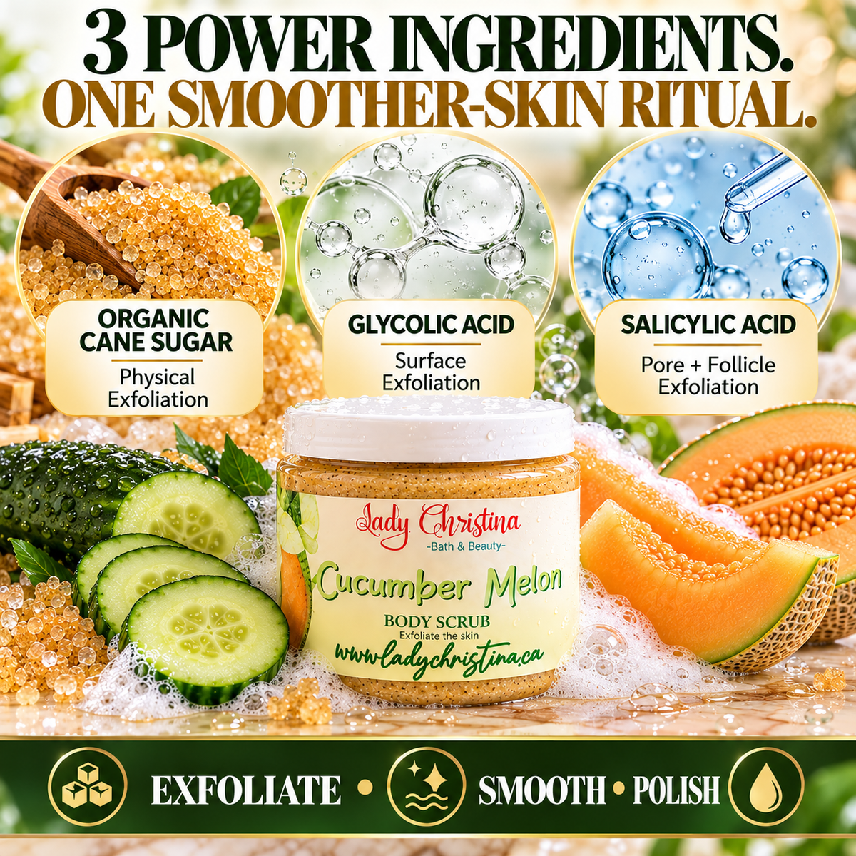 Cucumber & Melon Foaming Body Scrub