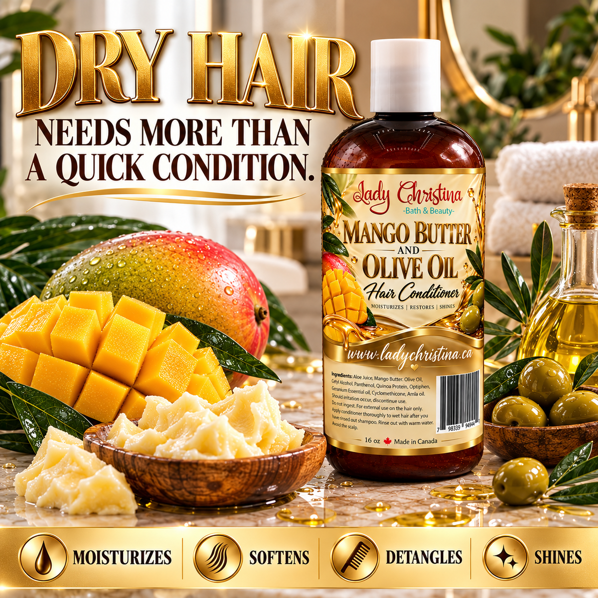 Mango Butter & Olive Oil Hair Conditioner