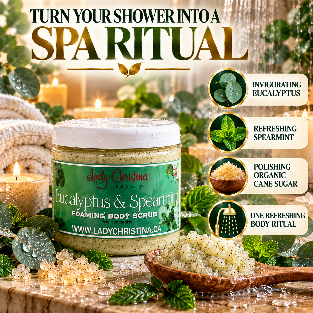 Eucalyptus & Spearmint Foaming Body Scrub