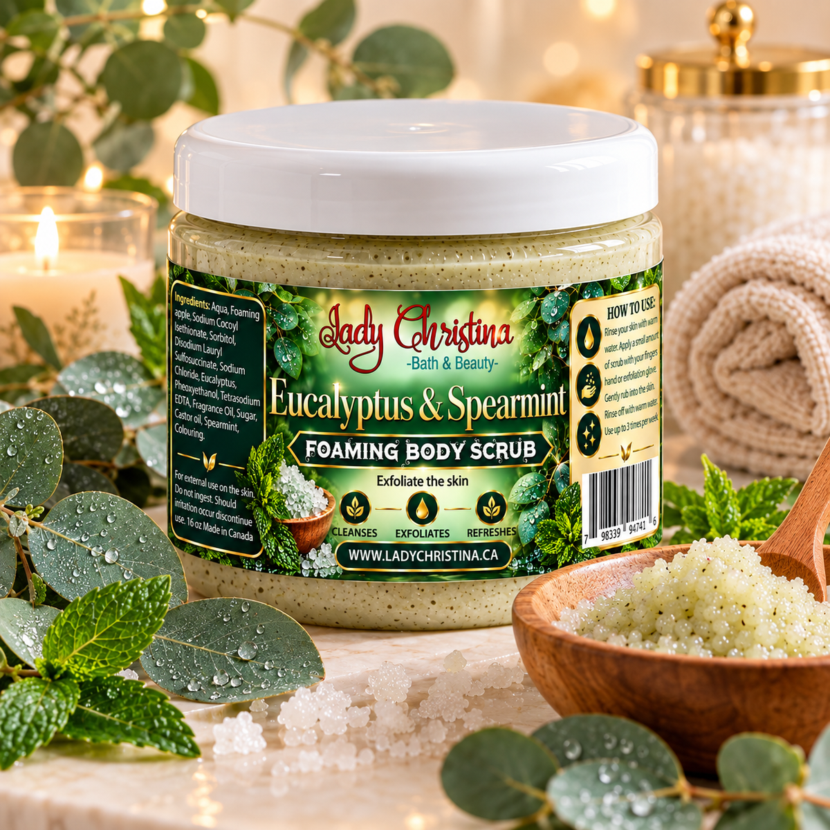 Eucalyptus & Spearmint Foaming Body Scrub