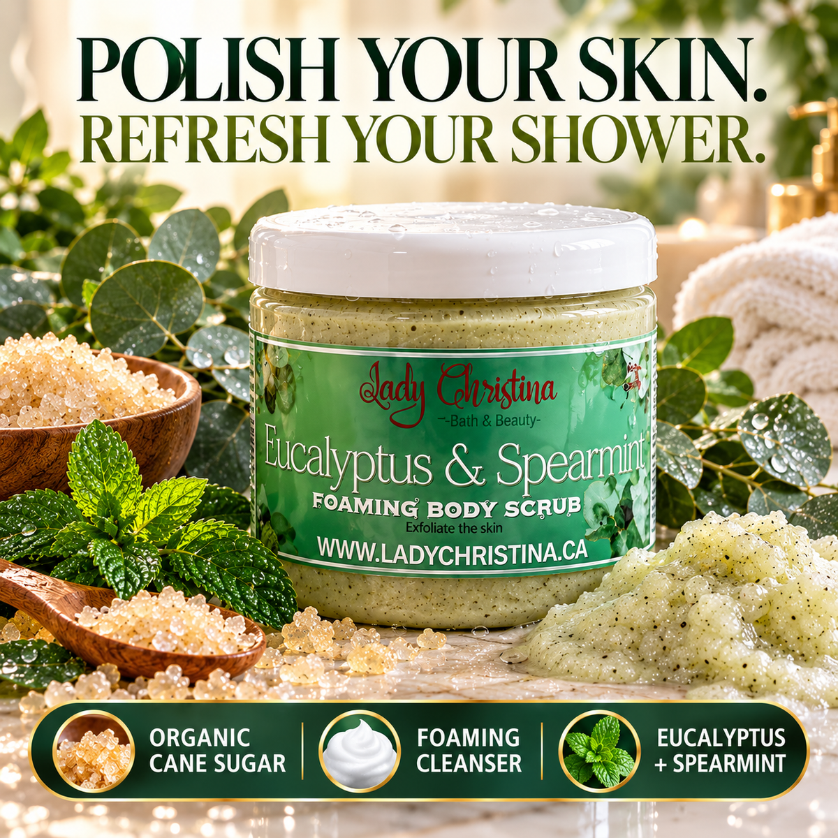 Eucalyptus & Spearmint Foaming Body Scrub