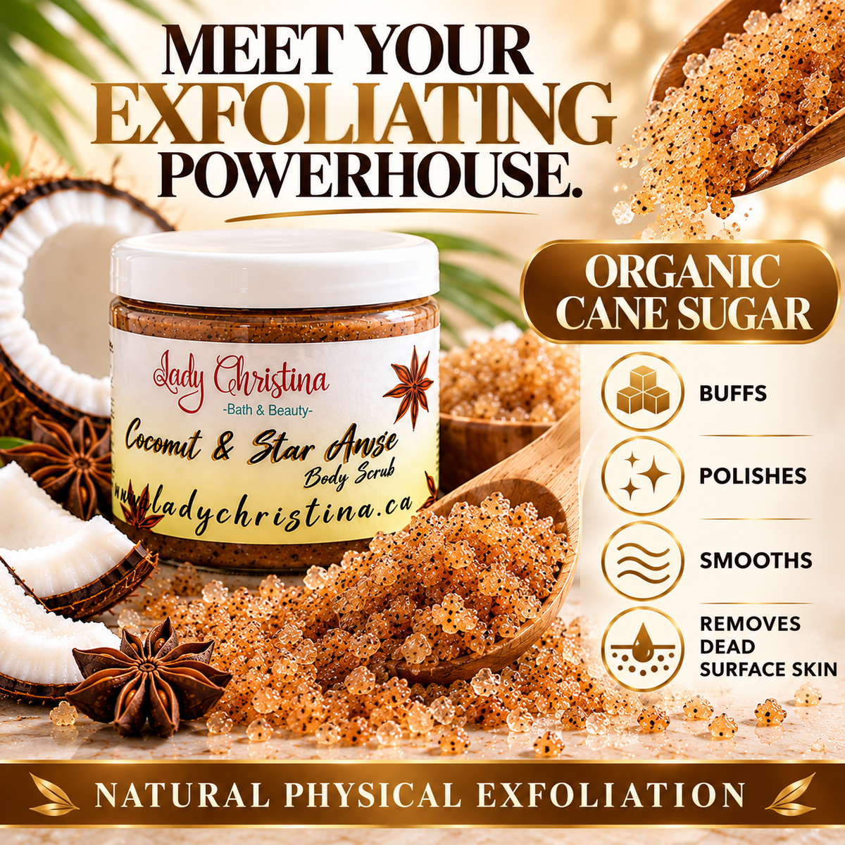 Coconut & Star Anise Foaming Body Scrub