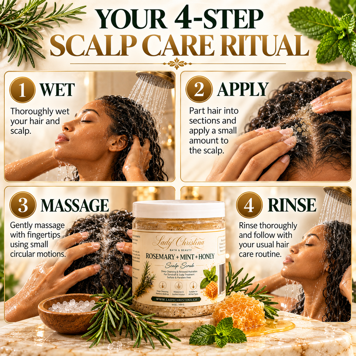 Scalp Scrub | Rosemary Mint & Honey