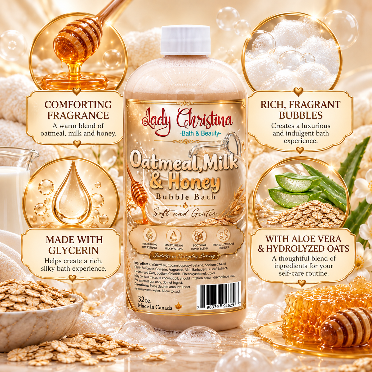 Oatmeal Milk & Honey Bubble Bath