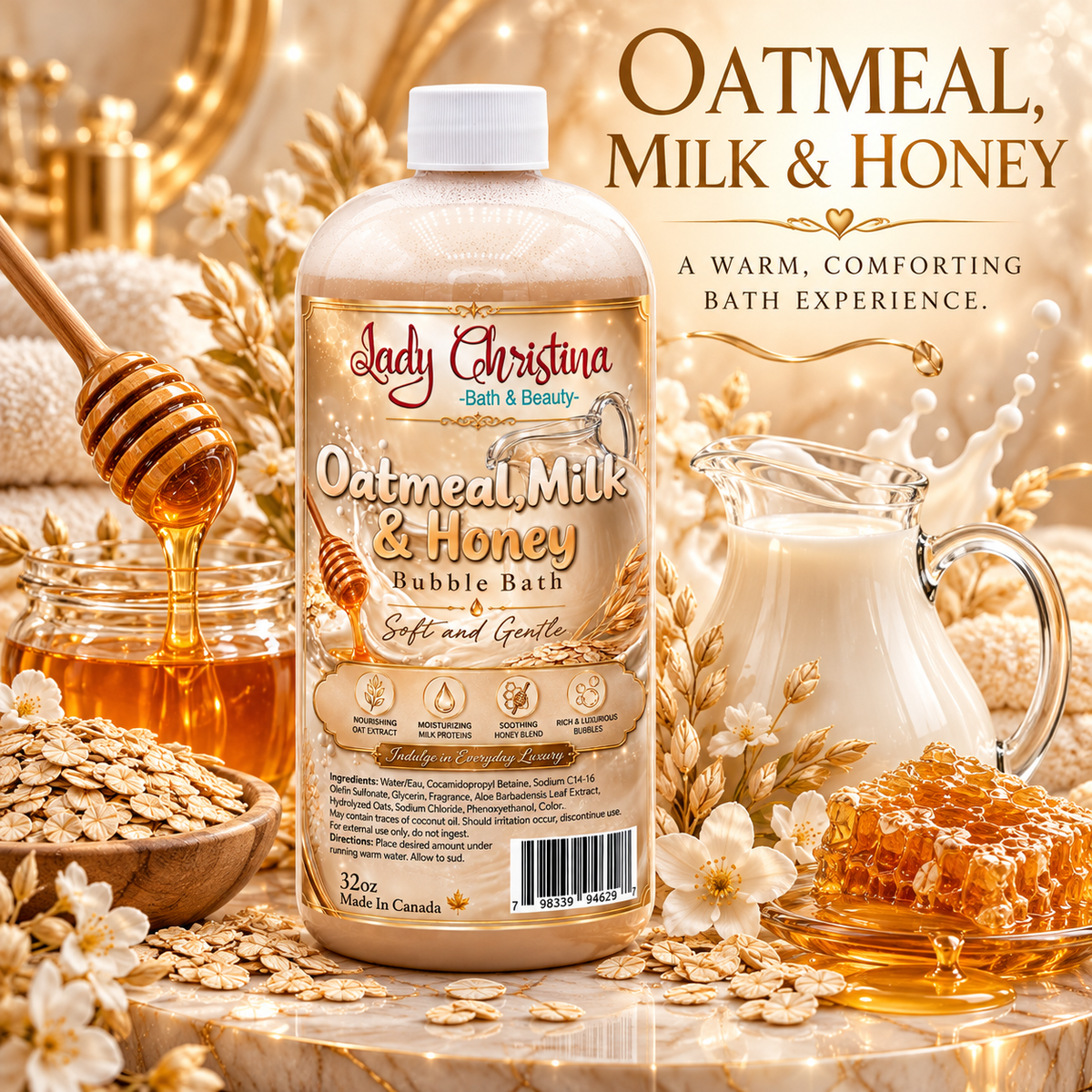 Oatmeal Milk & Honey Bubble Bath