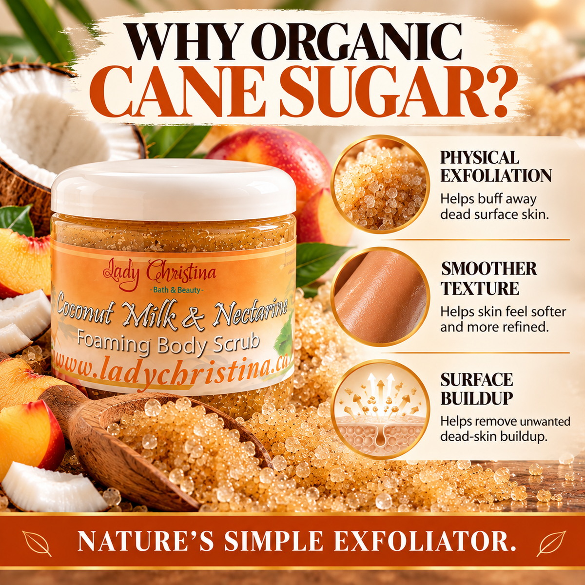 Coconut Milk & Nectarine Body Scrub