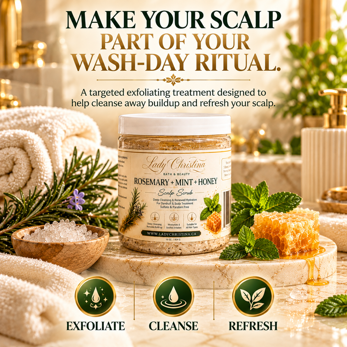 Scalp Scrub | Rosemary Mint & Honey