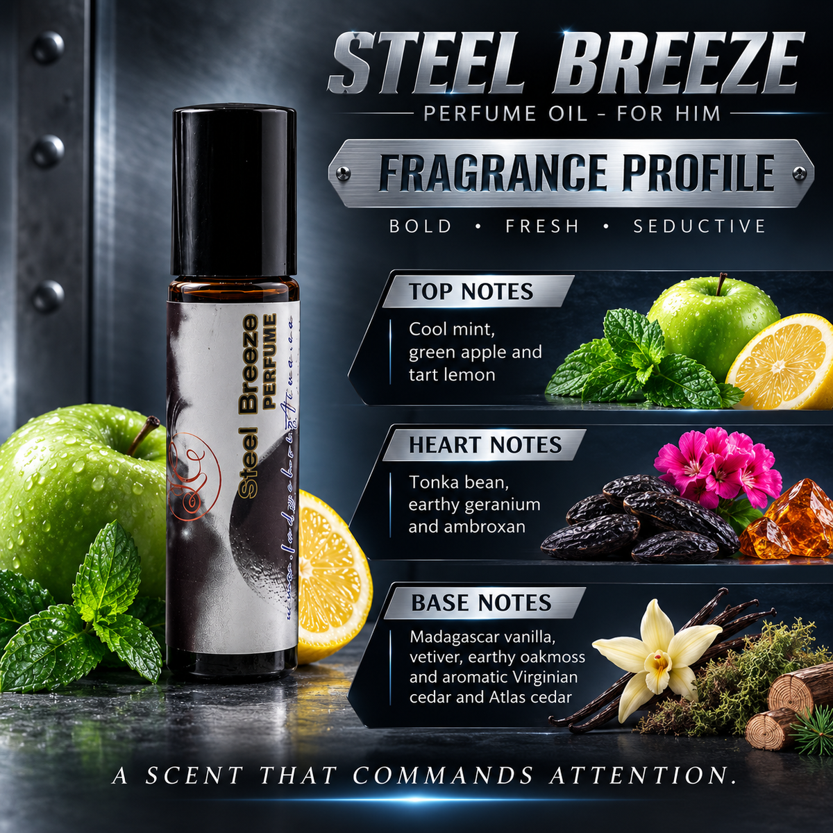 Steel Breeze Perfume Oil (M) - photo 3