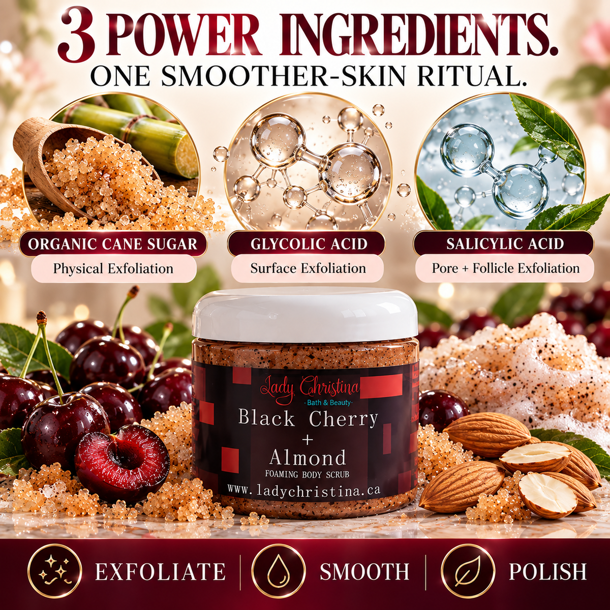 Black Cherry and Almond Foaming Body Scrub