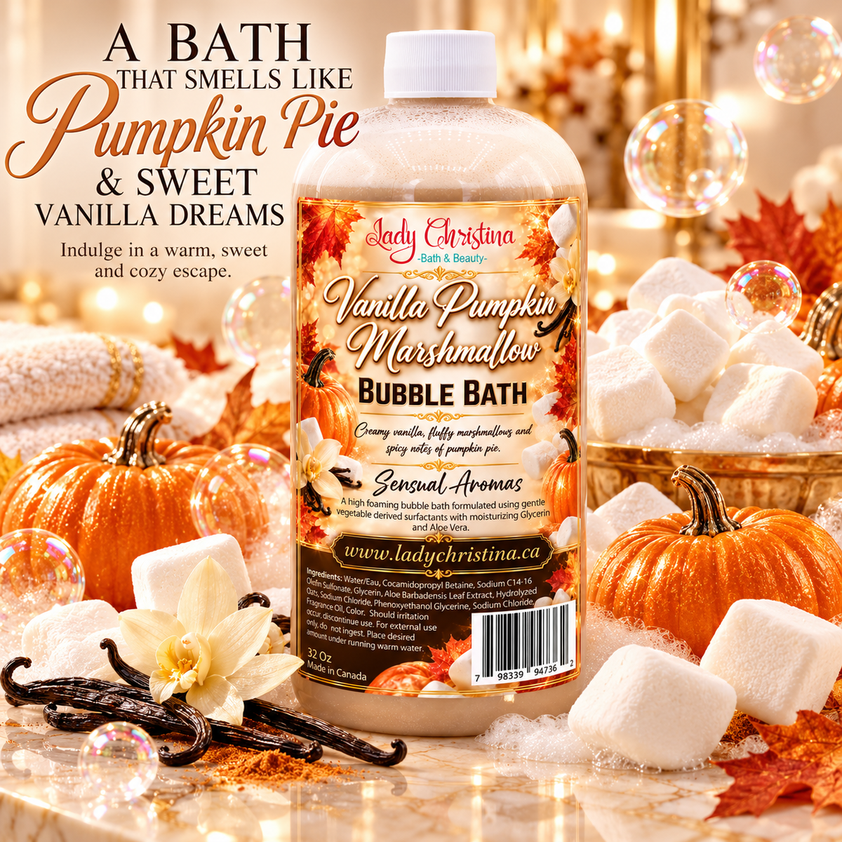 Vanilla Pumpkin & Marshmallow Bubble Bath