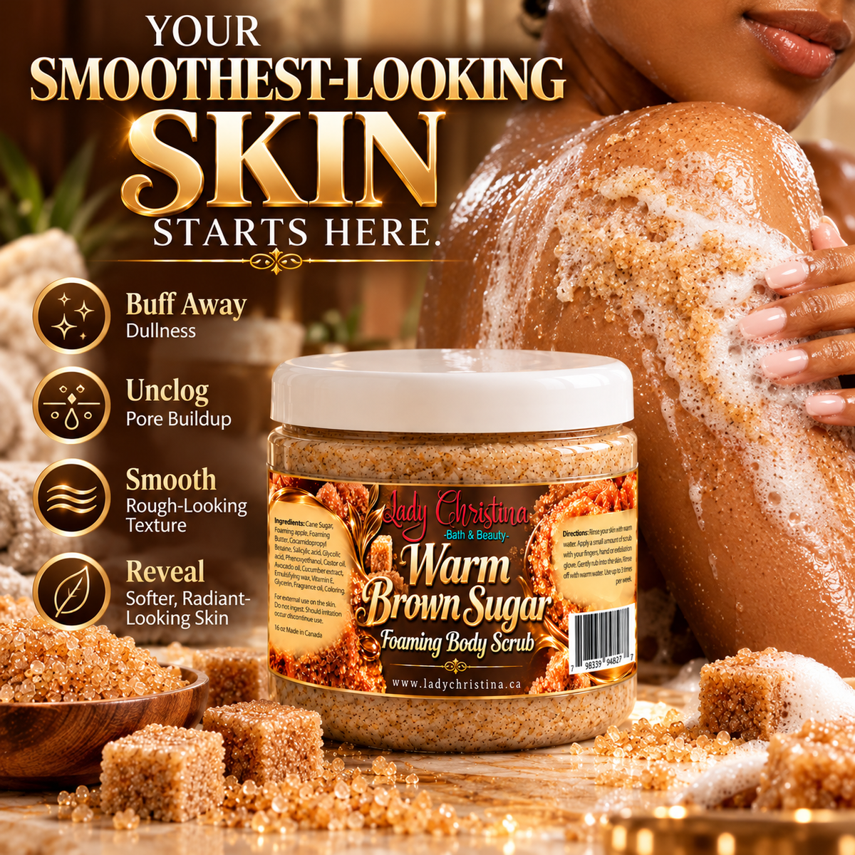 Warm Brown Sugar foaming body scrub