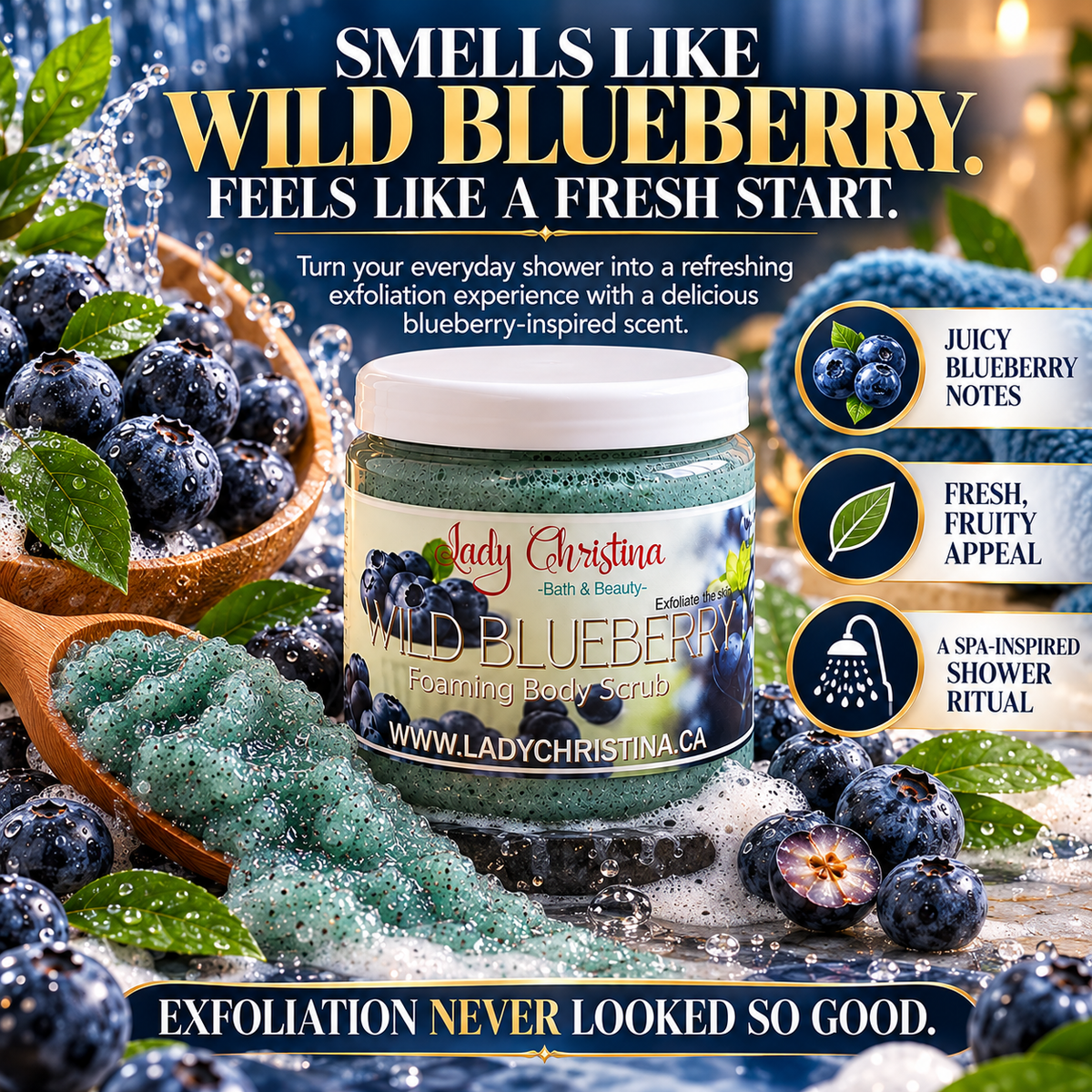 Wild Blueberry Foaming Body Scrub