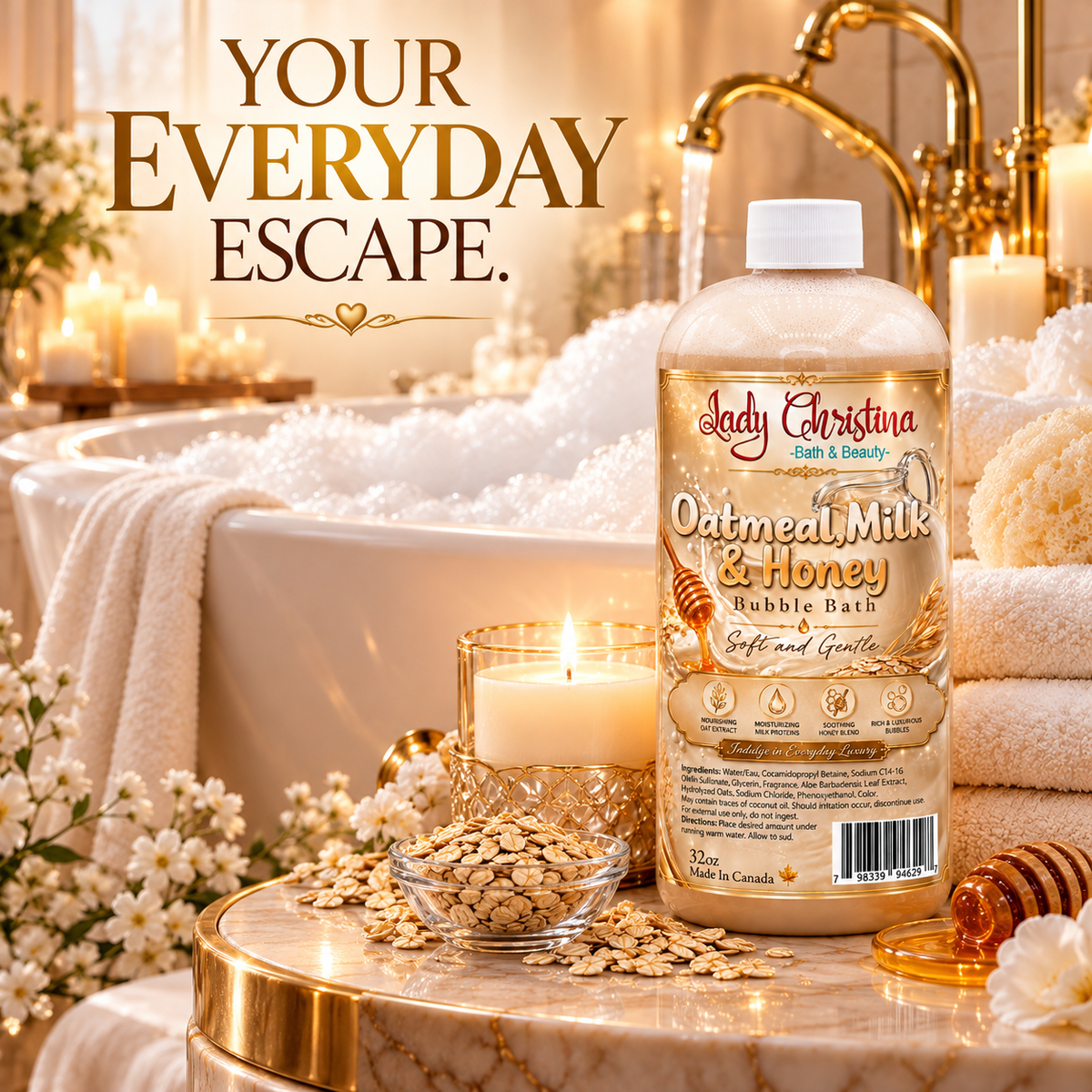 Oatmeal Milk & Honey Bubble Bath