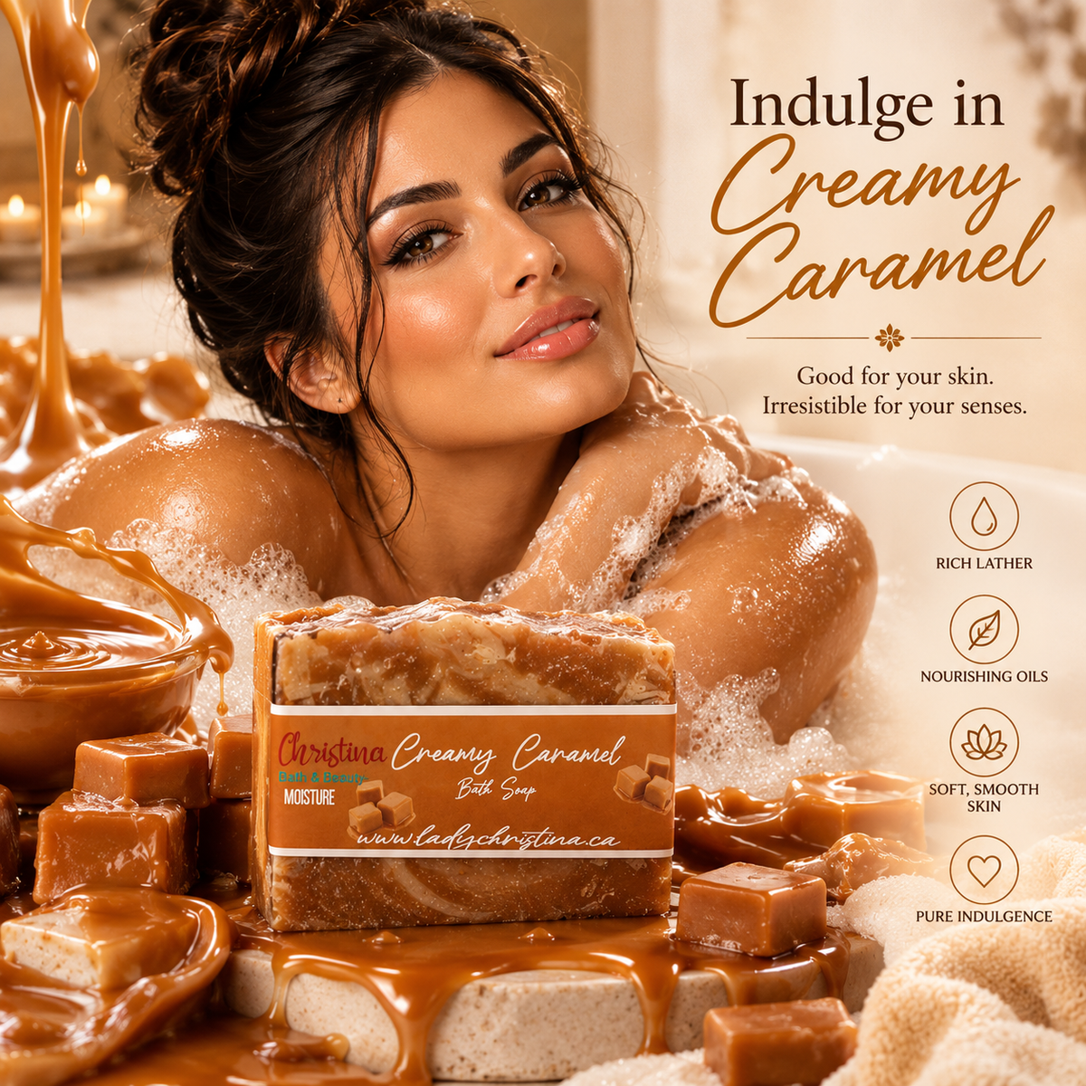 Creamy Caramel Bath Soap Bar - photo 6