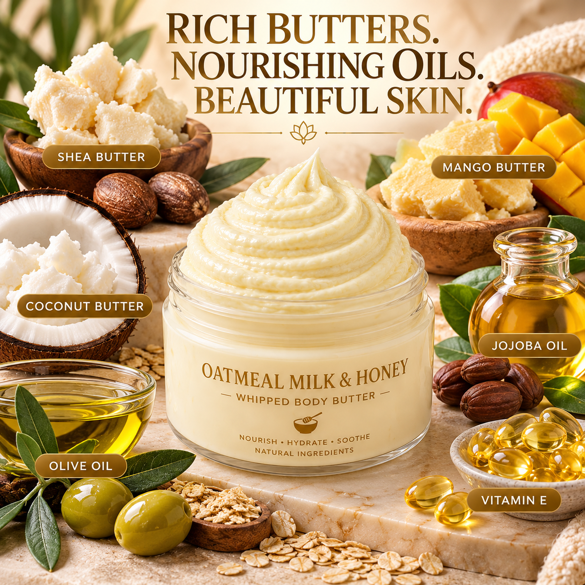 Oatmeal Milk & Honey Whipped Body Butter