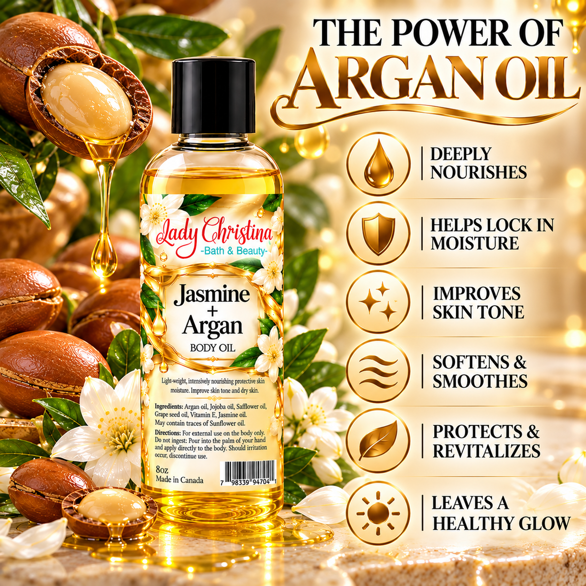 Jasmine & Argan Body Oil