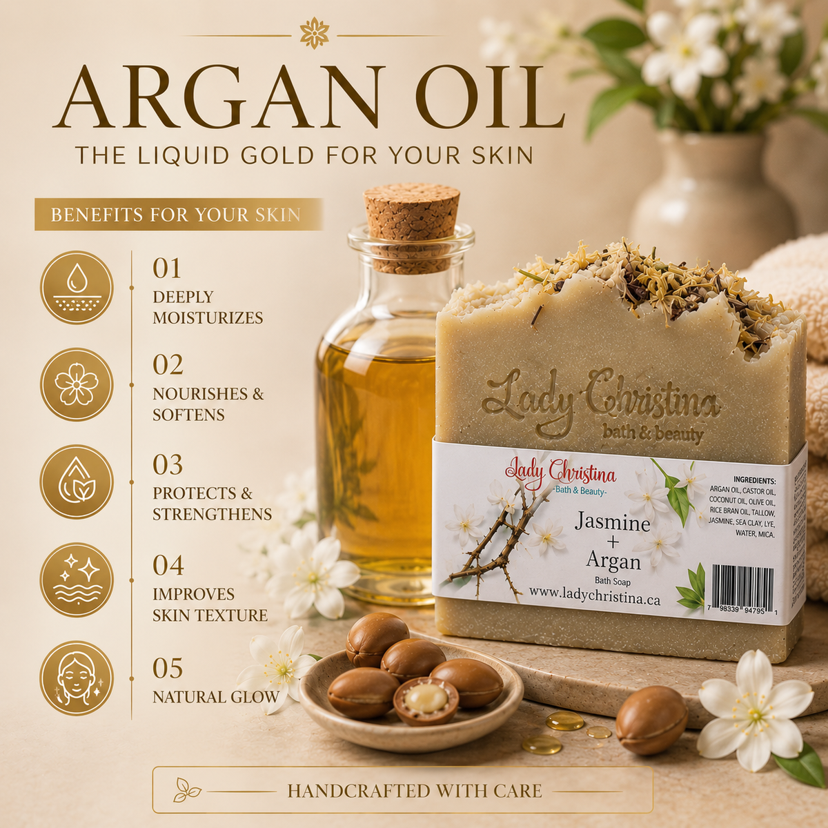 Jasmine & Argan Soap Bar - photo 6