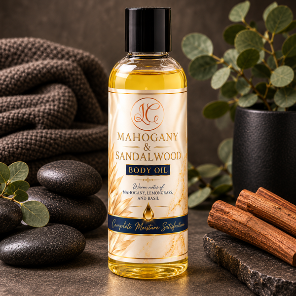 Mahogany & Sandalwood Body Oil - For Him - Lady Christina Bath & Beauty