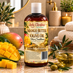 Lady Christina Mango Butter and Olive Oil Hair Conditioner with mango, olive oil and luxury spa setting 1