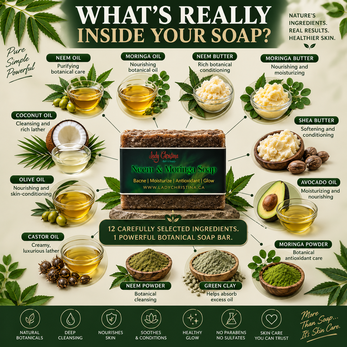 Neem & Moringa Soap Bar - photo 4