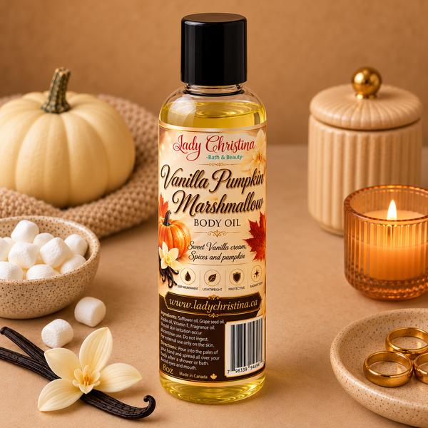 Vanilla Pumpkin & Marshmallow Body Oil - Lady Christina Bath & Beauty