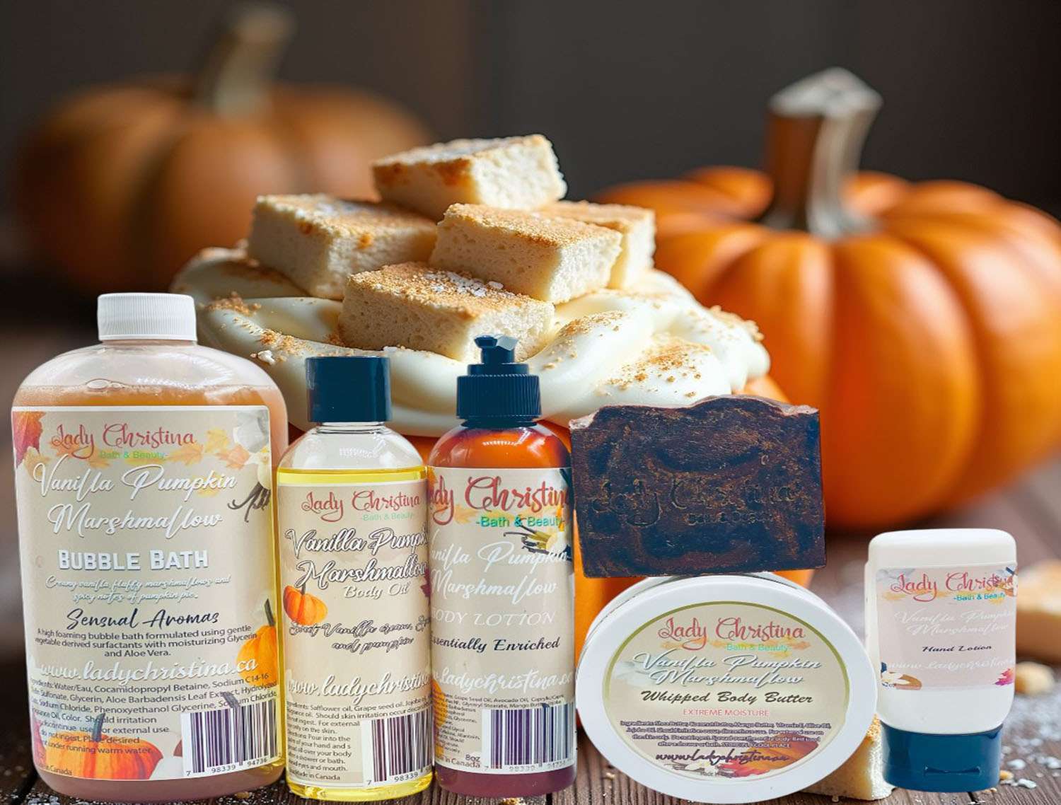 Vanilla Pumpkin and Marshmallow Skin Care Collection